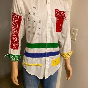 GENUINE THREADZ WHITE GREEN RED YELLOW M L